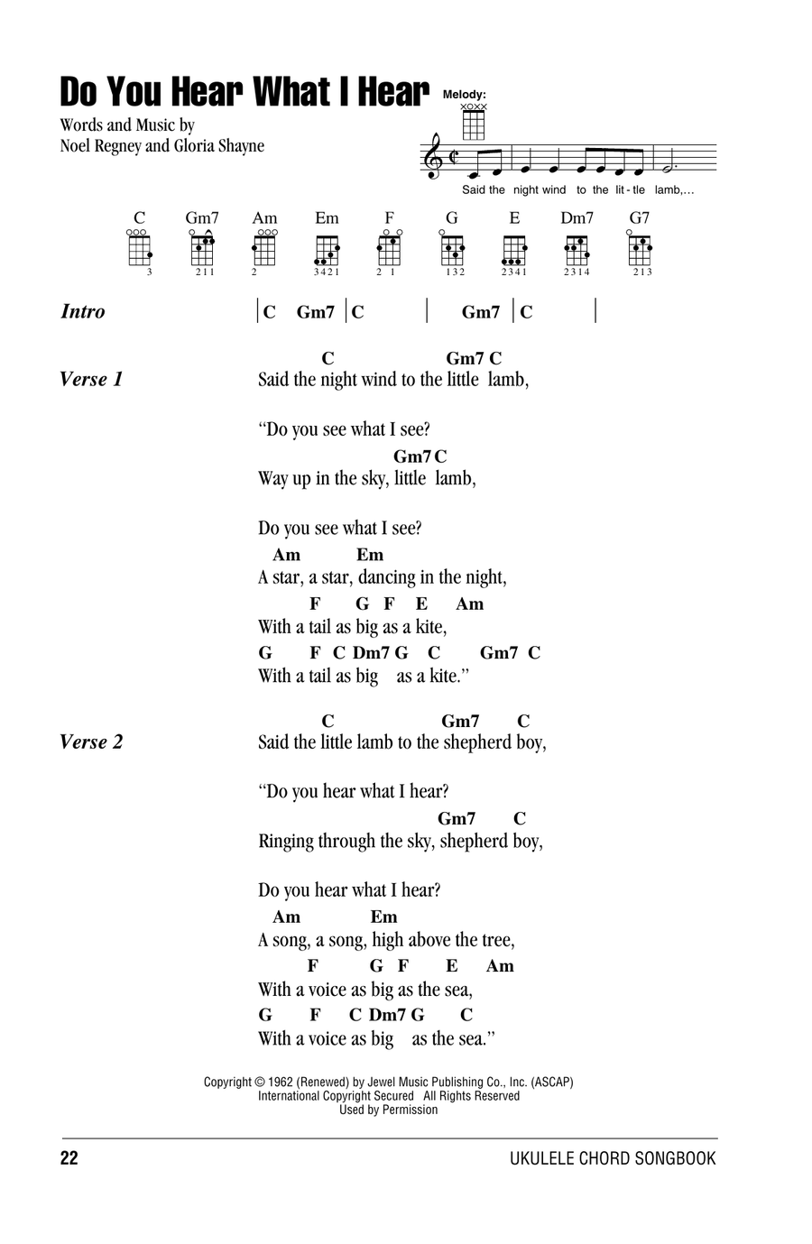 Do You Hear What I Hear Ukulele scores gallery preview page 1