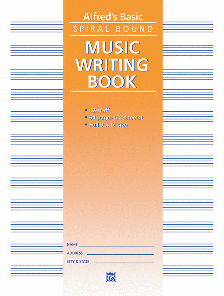 Music Writing Book?9 X 12, 12 Staves, 64 Pages