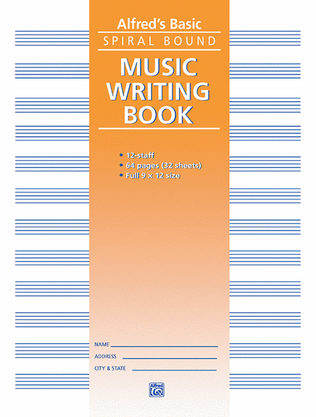 Book cover for 12 Stave Music Writing Book