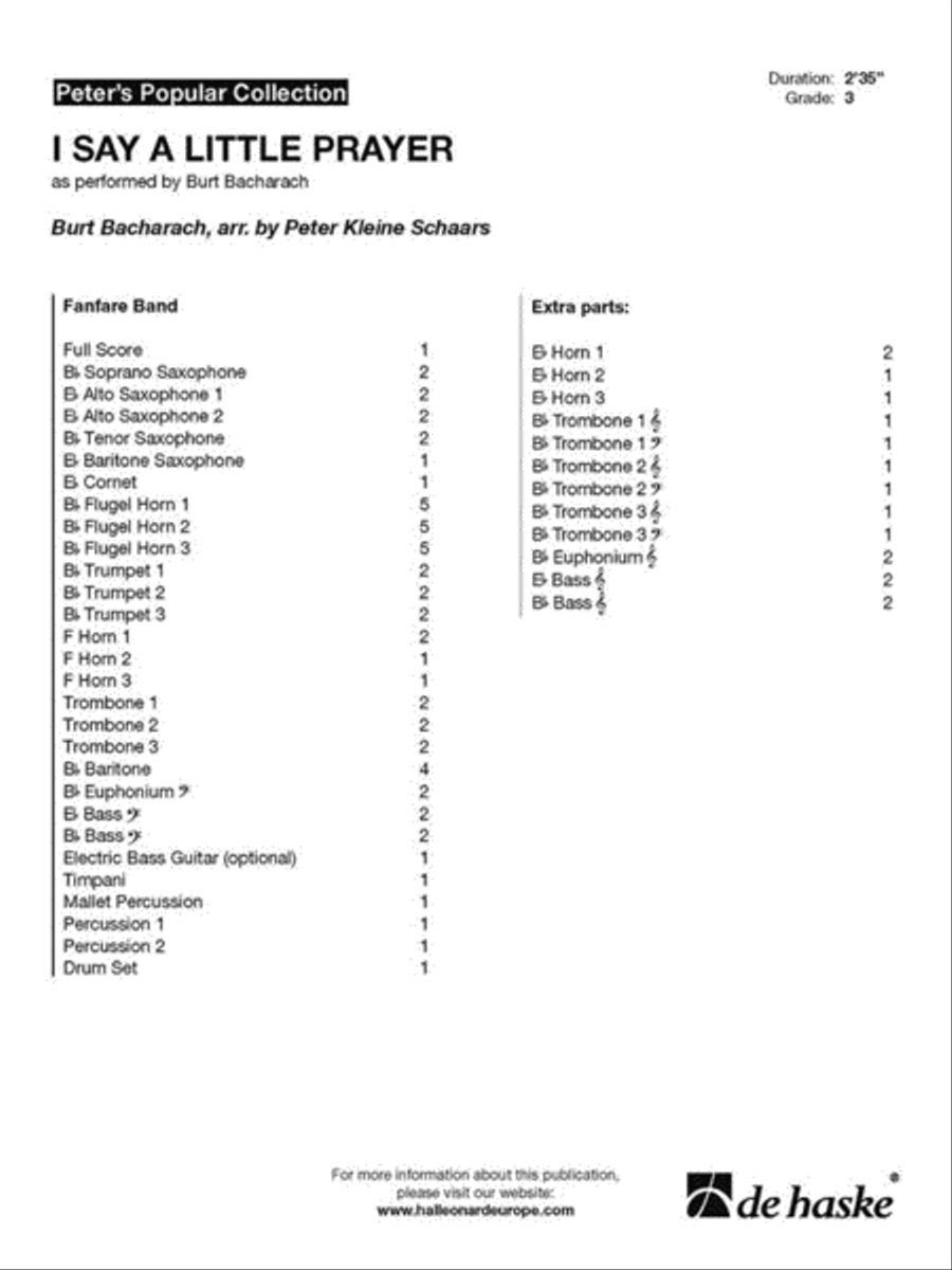 I Say A Little Prayer Fanfare Band scores gallery preview page 2