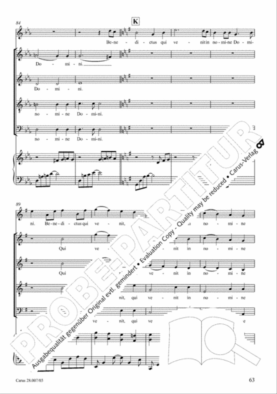 Missa latina 4-Part scores gallery preview page 64