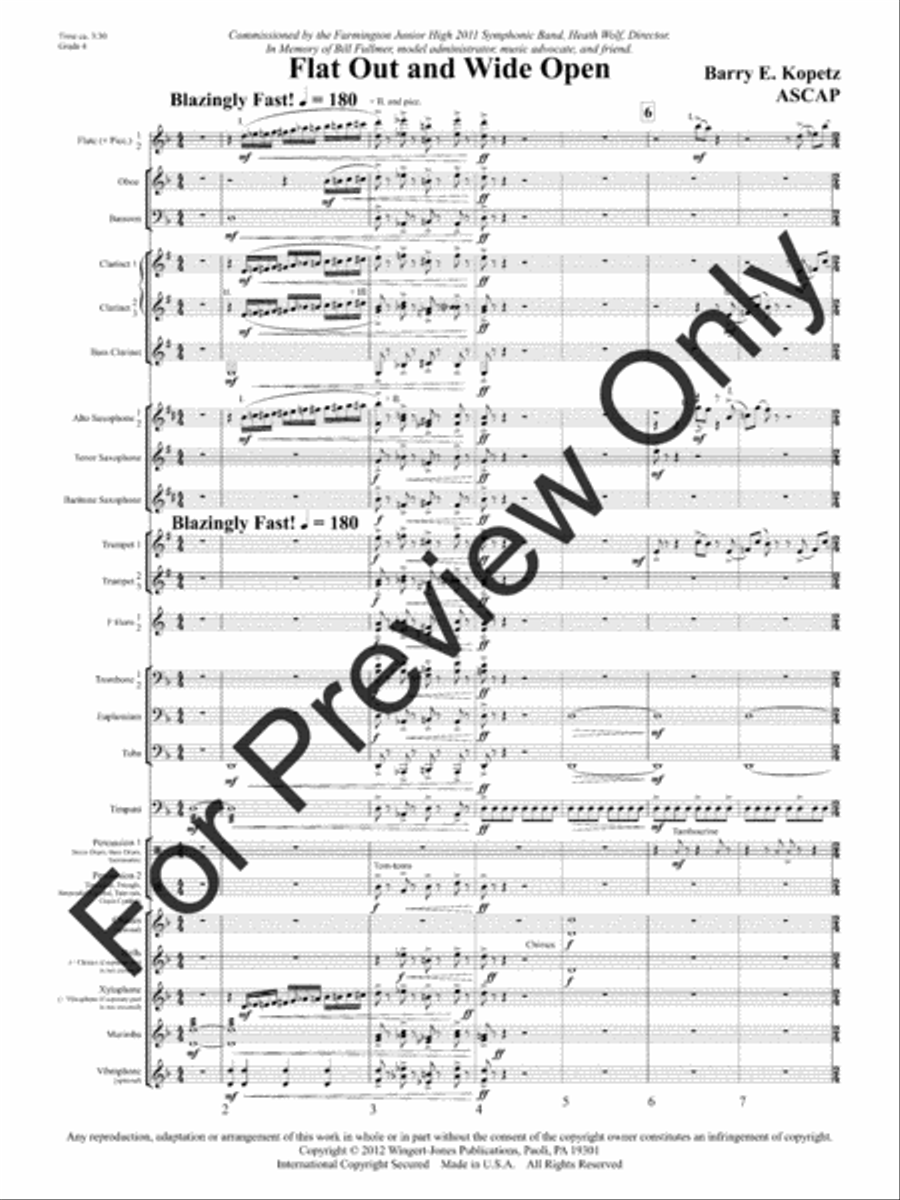 Flat Out and Wide Open Concert Band scores gallery preview page 4