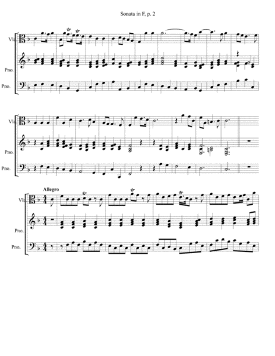 Sonata in F for viola and Piano By George Frideric Handel Piano scores gallery preview page 2