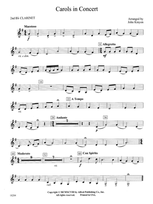 Carols in Concert: 2nd B-flat Clarinet