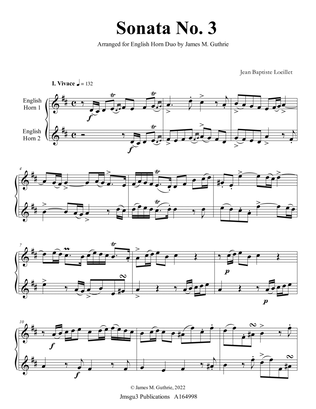 Loeillet: Sonata No. 3 for English Horn Duo