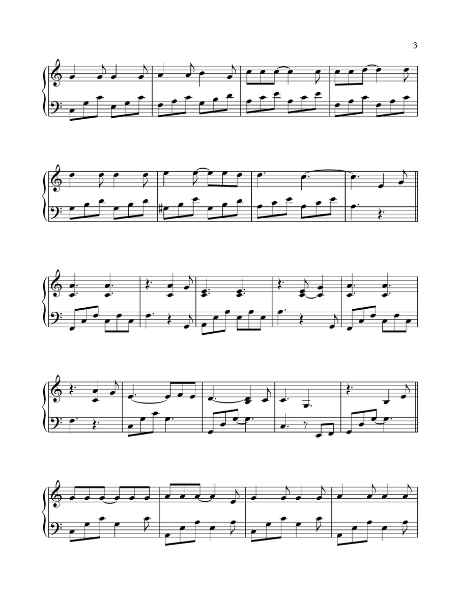 Hallelujah Easy Piano scores gallery preview page 3