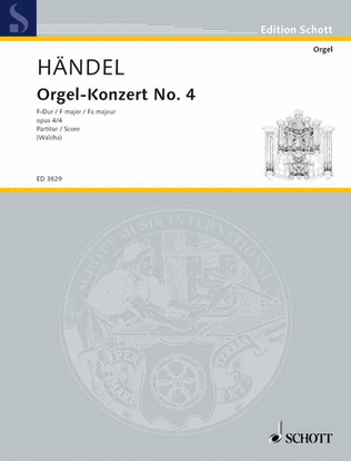 Book cover for Organ Concerto No. 4 F Major Op. 4/4 HWV 292