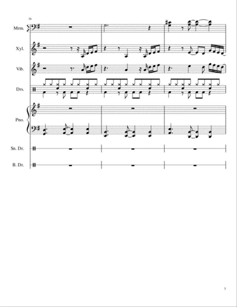 Thinking Out Loud Percussion Ensemble scores gallery preview page 5