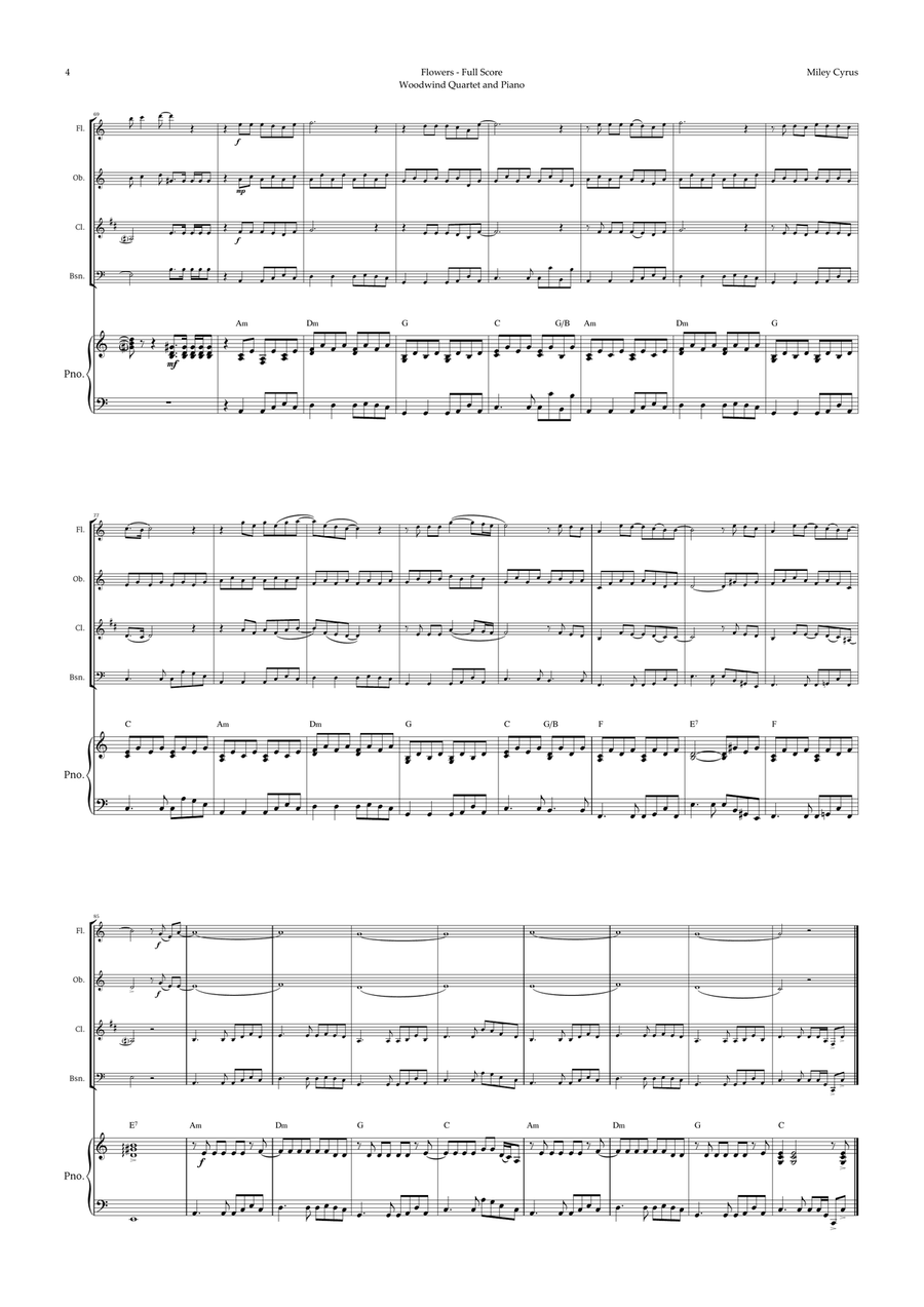 Flowers Woodwind Quartet scores gallery preview page 4