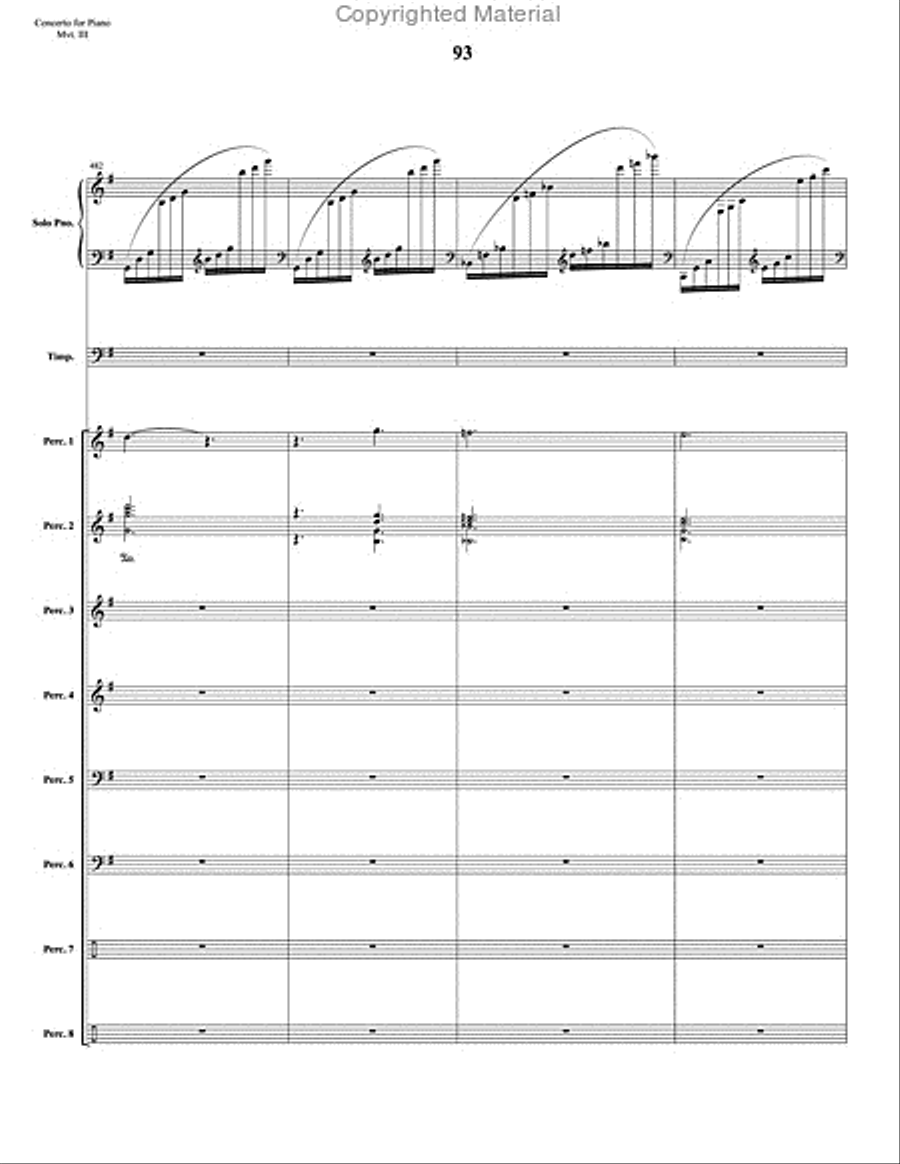 Concerto for Piano and Percussion Orchestra Percussion Ensemble scores gallery preview page 115