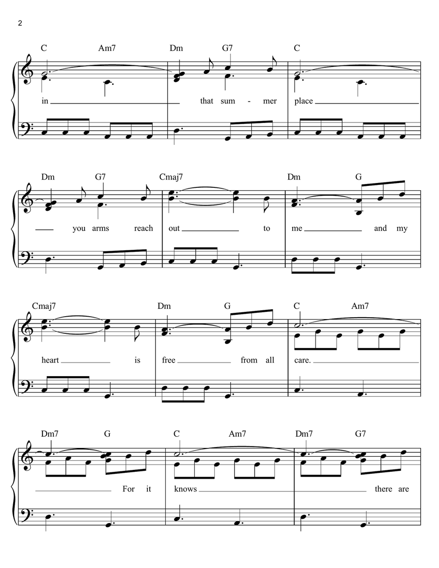 (Theme From) A Summer Place Easy Piano scores gallery preview page 2
