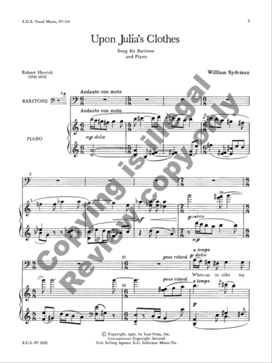 Upon Julia's Clothes Baritone Voice scores gallery preview page 3