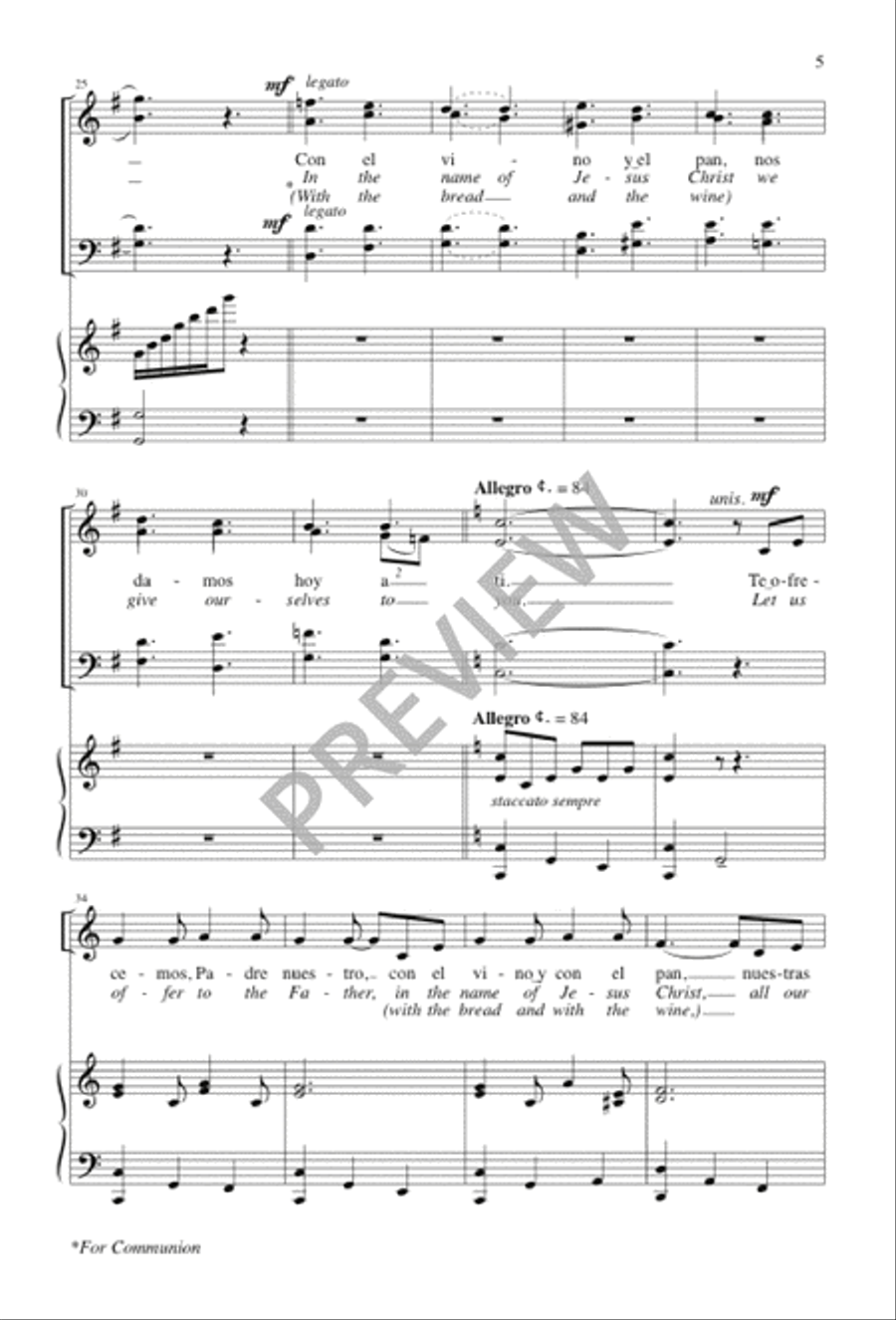 Te Ofrecemos Padre Nuestro / Let Us Offer to the Father 4-Part scores gallery preview page 6