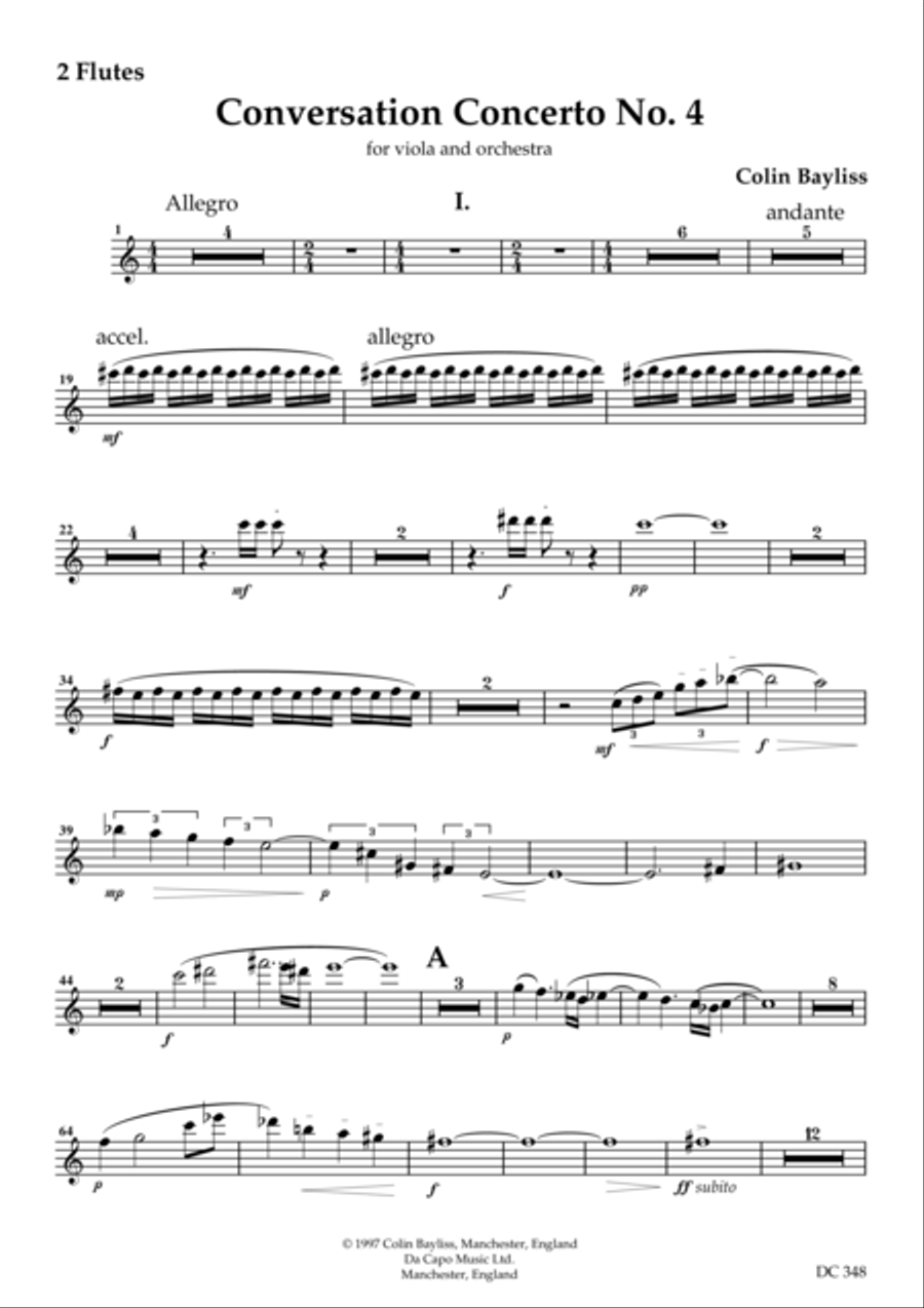 Conversation Concerto No.4 for viola and orchestra [set of parts] Full Orchestra scores gallery preview page 1