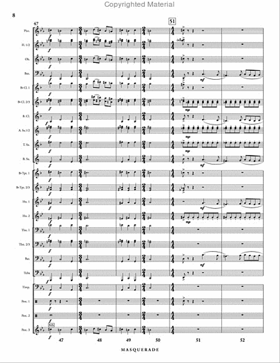 Masquerade (score & parts) Concert Band scores gallery preview page 9