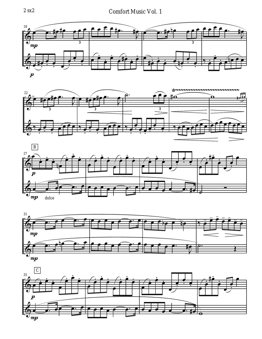 Comfort Music for Saxophone Duet Woodwind Duet scores gallery preview page 2