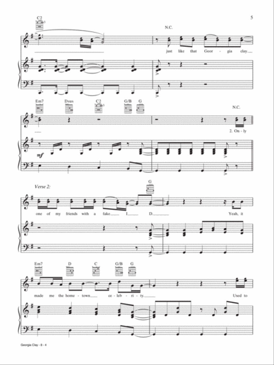 Georgia Clay Piano, Vocal, Guitar scores gallery preview page 4