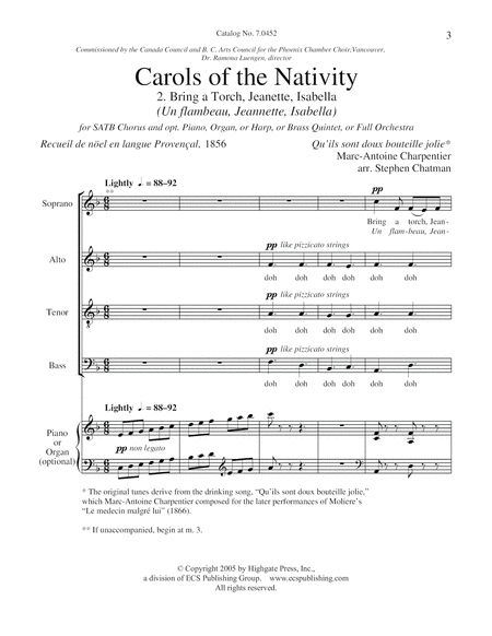 Carols of the Nativity: 2. Bring a Torch, Jeannette, Isabella (Un Flambeau) (Downloadable Choral Score)