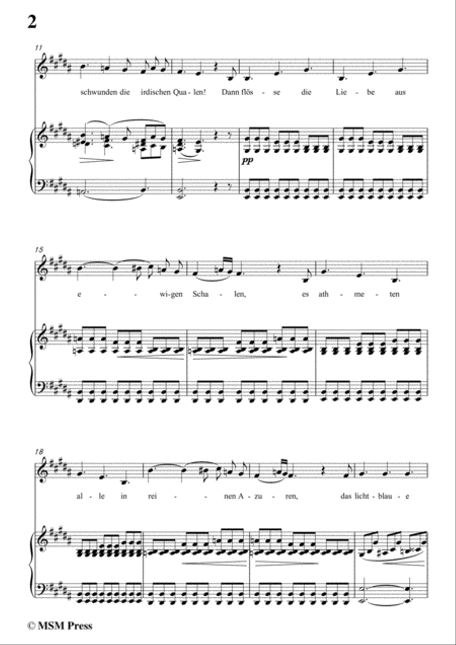 Schubert-Die Sterne,in B Major,D.684,for Voice and Piano Voice Solo scores gallery preview page 4