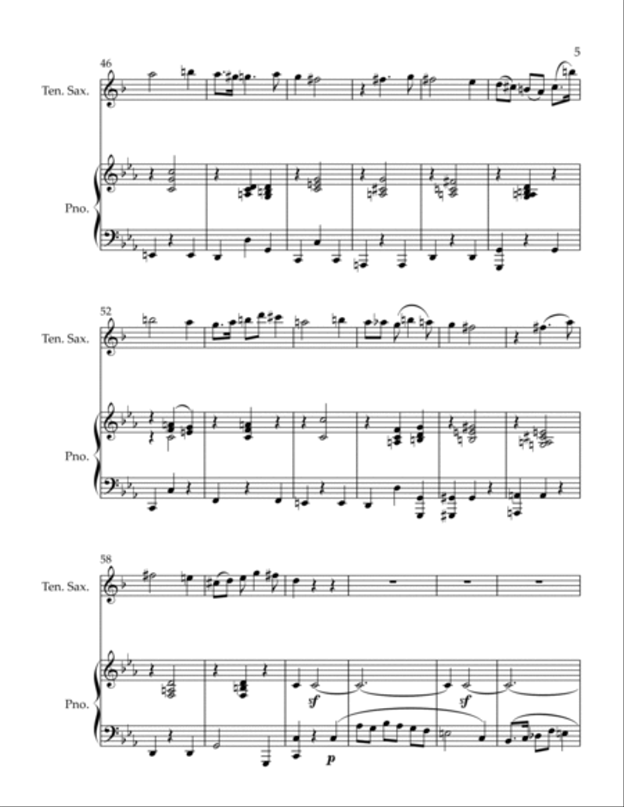 Mazurka Tenor Saxophone scores gallery preview page 5