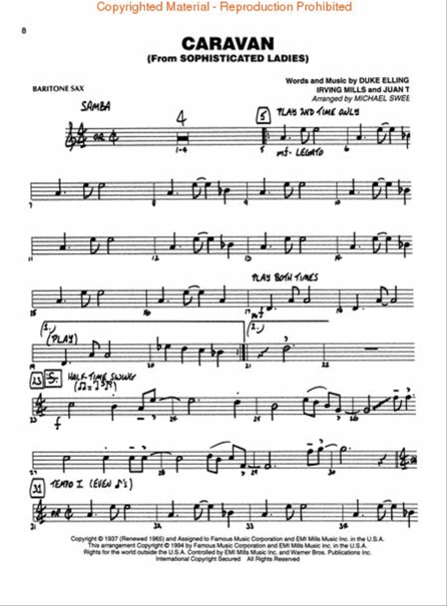 Easy Jazz Favorites – Baritone Sax Jazz Ensemble scores gallery preview page 4