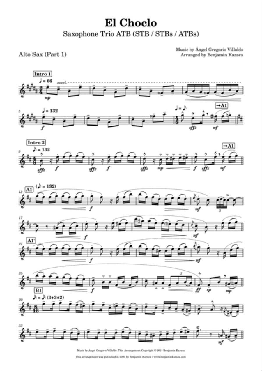 El Choclo Woodwind Trio scores gallery preview page 5