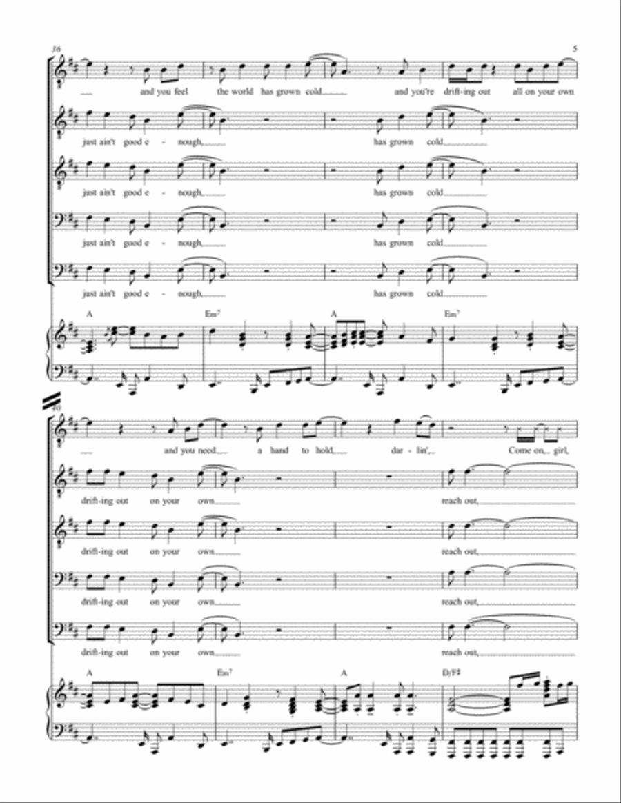 Reach Out And I'll Be There TTBB scores gallery preview page 5