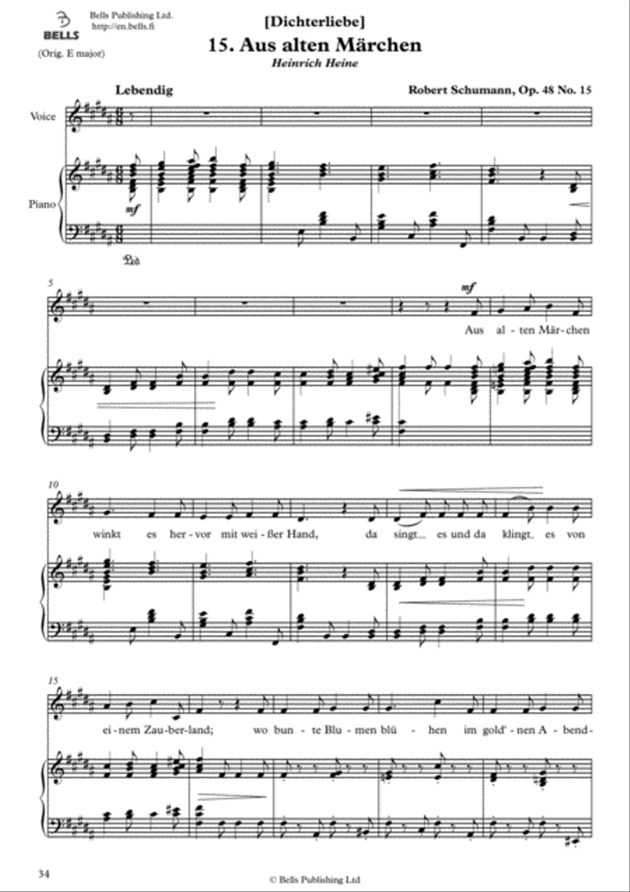 Aus alten Marchen, Op. 48 No. 15 (B Major) Voice Solo scores gallery preview page 1