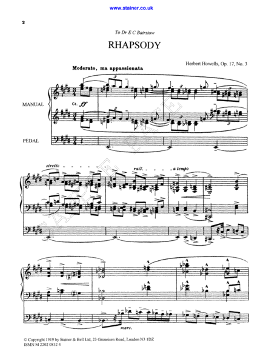 Rhapsody No. 3 in C sharp minor Organ scores gallery preview page 2