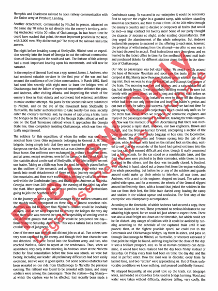 The Great Locomotive Chase Concert Band scores gallery preview page 4