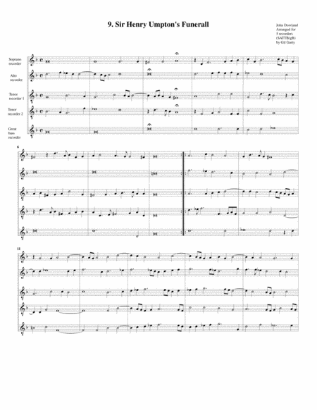 Sir Henry Umpton's Funerall (9, 1604) (arrangement for 5 recorders)