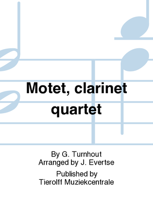 Book cover for Motet, Clarinet Quartet