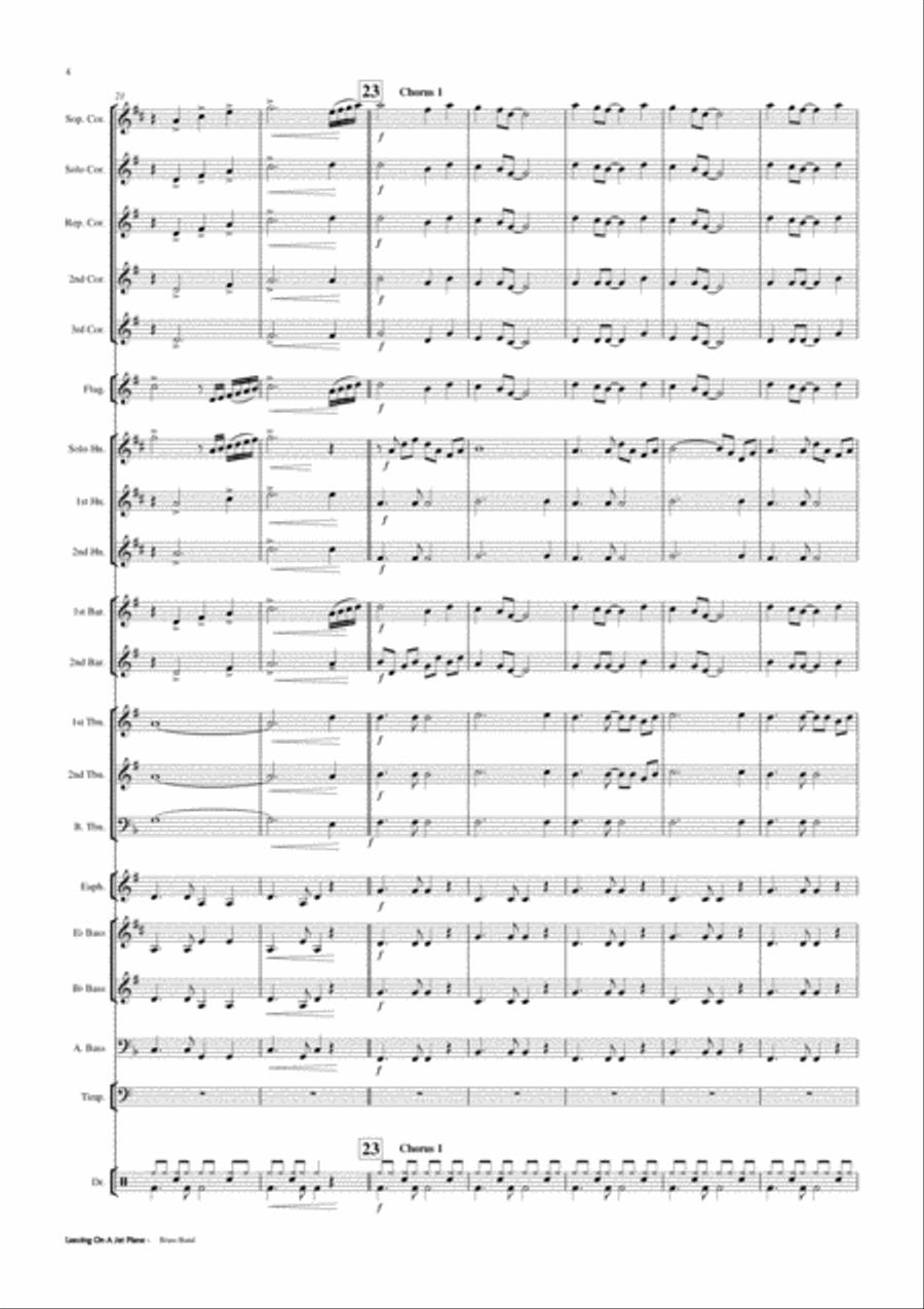 Leaving On A Jet Plane Brass Ensemble scores gallery preview page 5