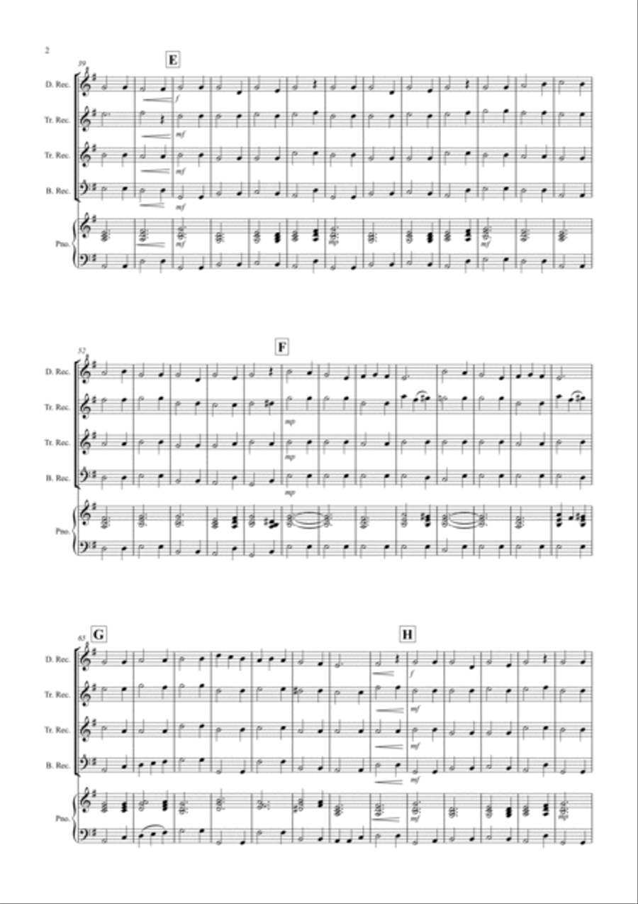 2 Christmas Favourites for Recorder Quartet (volume two) Soprano Recorder scores gallery preview page 2