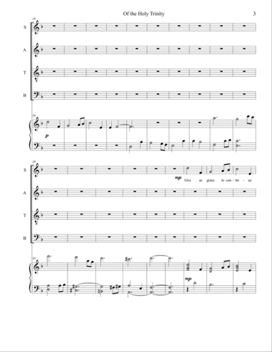 Of the Holy Trinity 4-Part scores gallery preview page 3