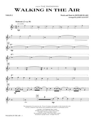 Book cover for Walking In The Air (from The Snowman) (arr. John Leavitt) - Violin 1