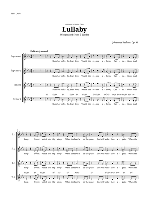 Lullaby by Brahms for SSTT Choir