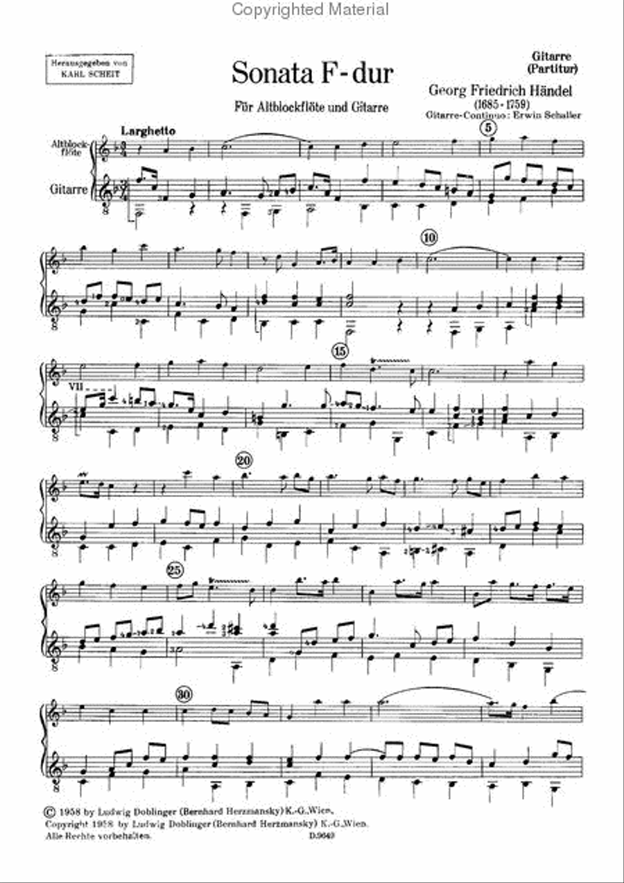 Sonata F-Dur op. 1 / 11 Classical Guitar scores gallery preview page 2