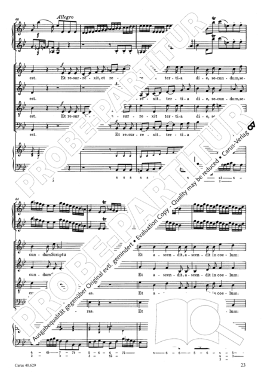 Missa brevis in B flat major 4-Part scores gallery preview page 24