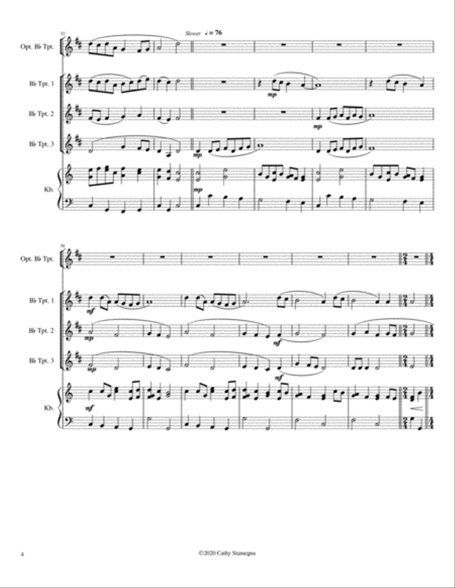 Jesus Christ is Risen Today with Ye Watchers and Ye Holy Ones (Bb Trumpet Trio or Quartet), Acc. Trumpet Trio scores gallery preview page 5