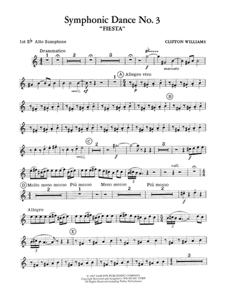 Symphonic Dance No. 3 ("Fiesta"): E-flat Alto Saxophone