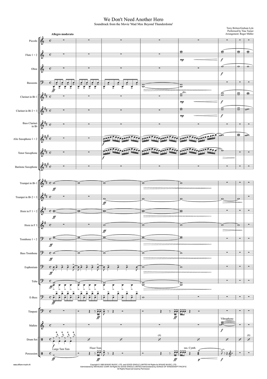We Don't Need Another Hero Concert Band scores gallery preview page 2
