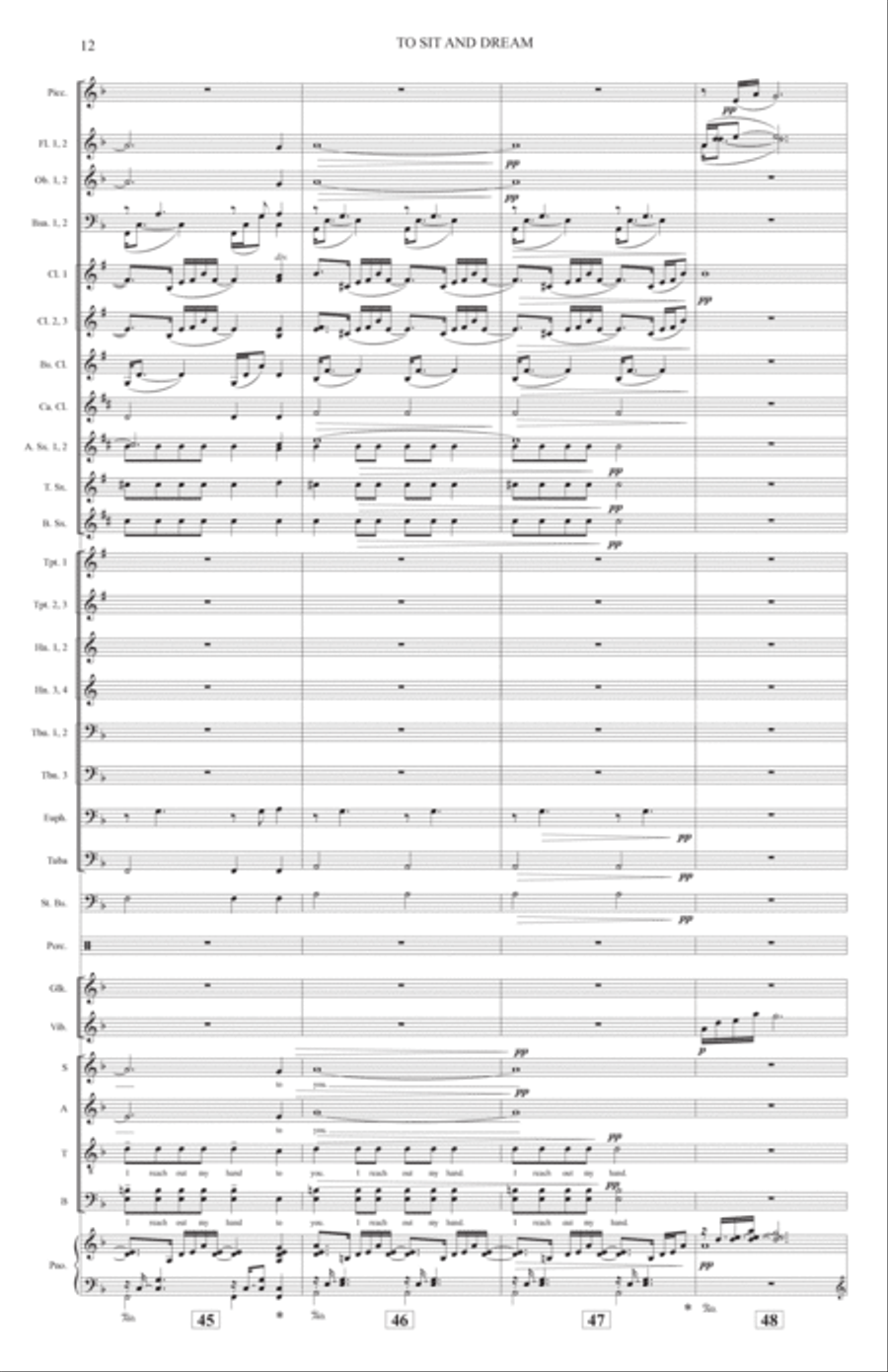 To Sit And Dream (Band Accompaniment) - Full Score Choir scores gallery preview page 12