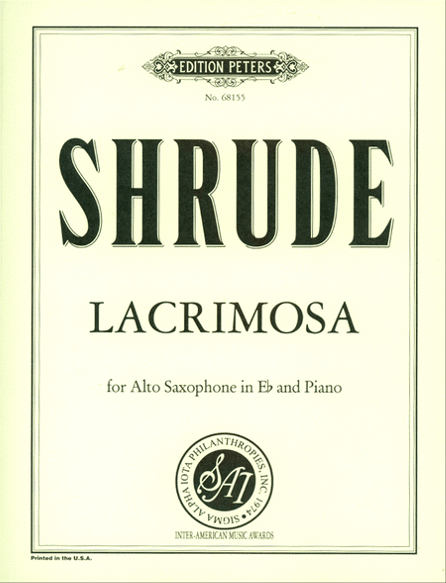 Lacrimosa for Alto Saxophone and Piano Small Ensemble scores gallery preview page 1