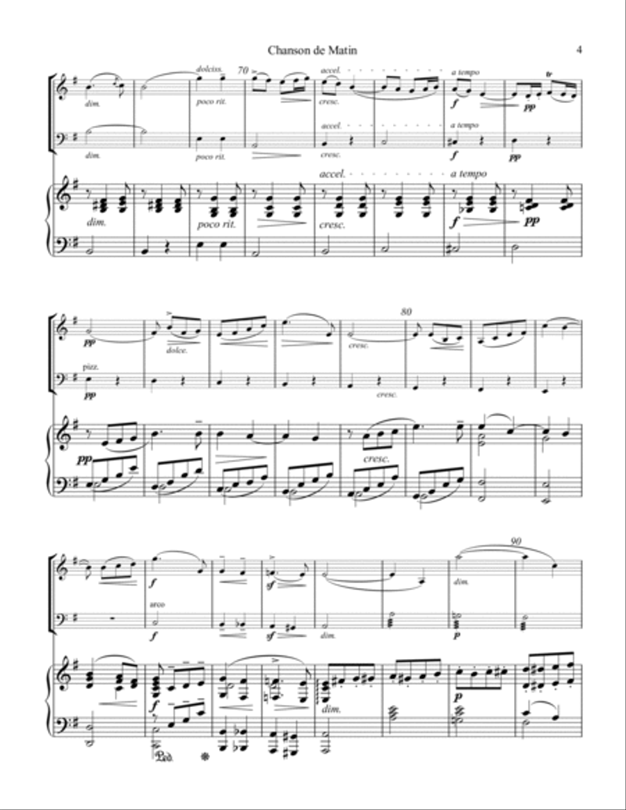 Chanson de Matin Op. 15 for piano trio image number null