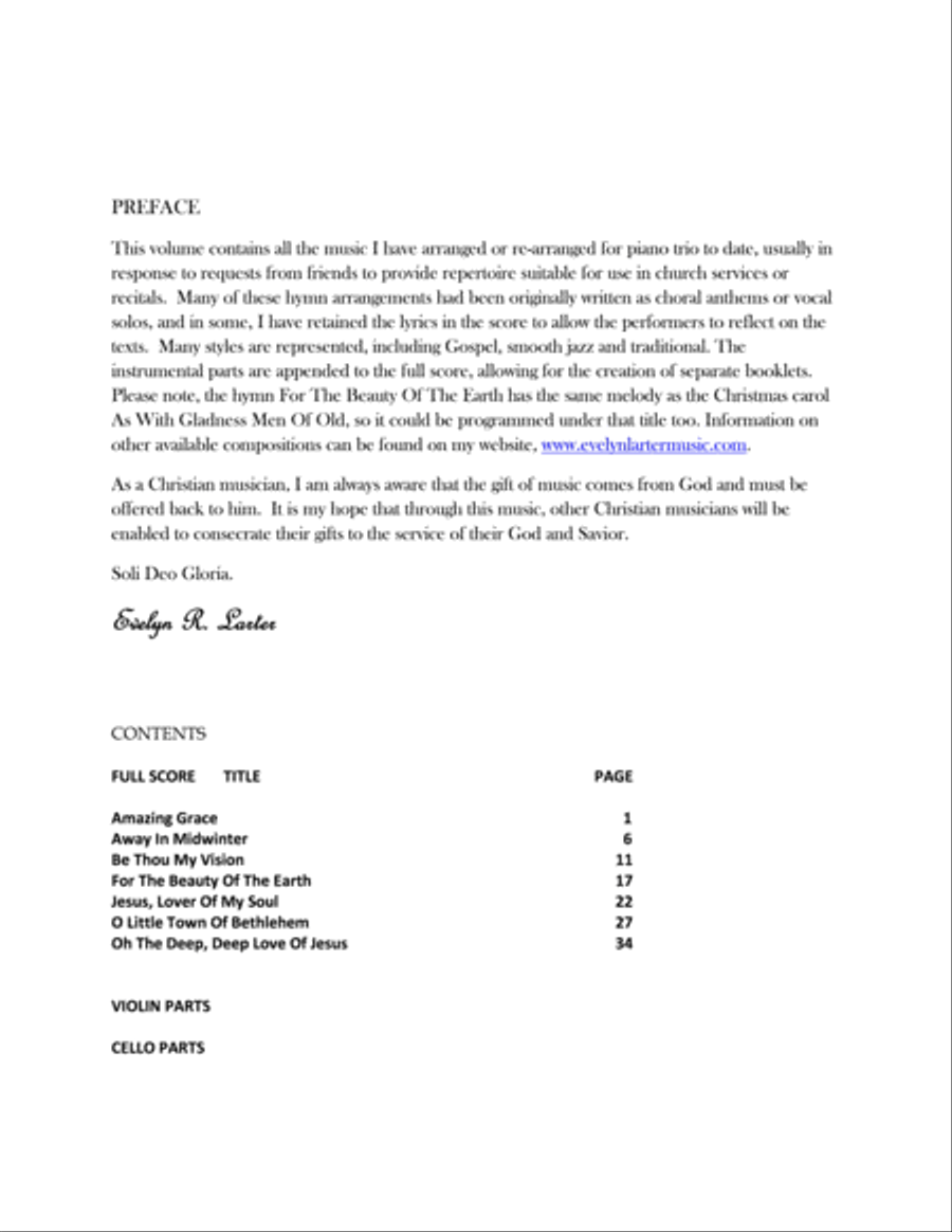 How Sweet The Sound - Hymn Arrangements for Piano Trio Piano Trio scores gallery preview page 2