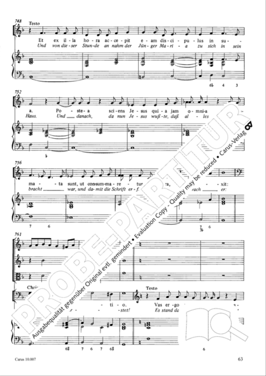 St. John Passion (Johannes-Passion) TB scores gallery preview page 64