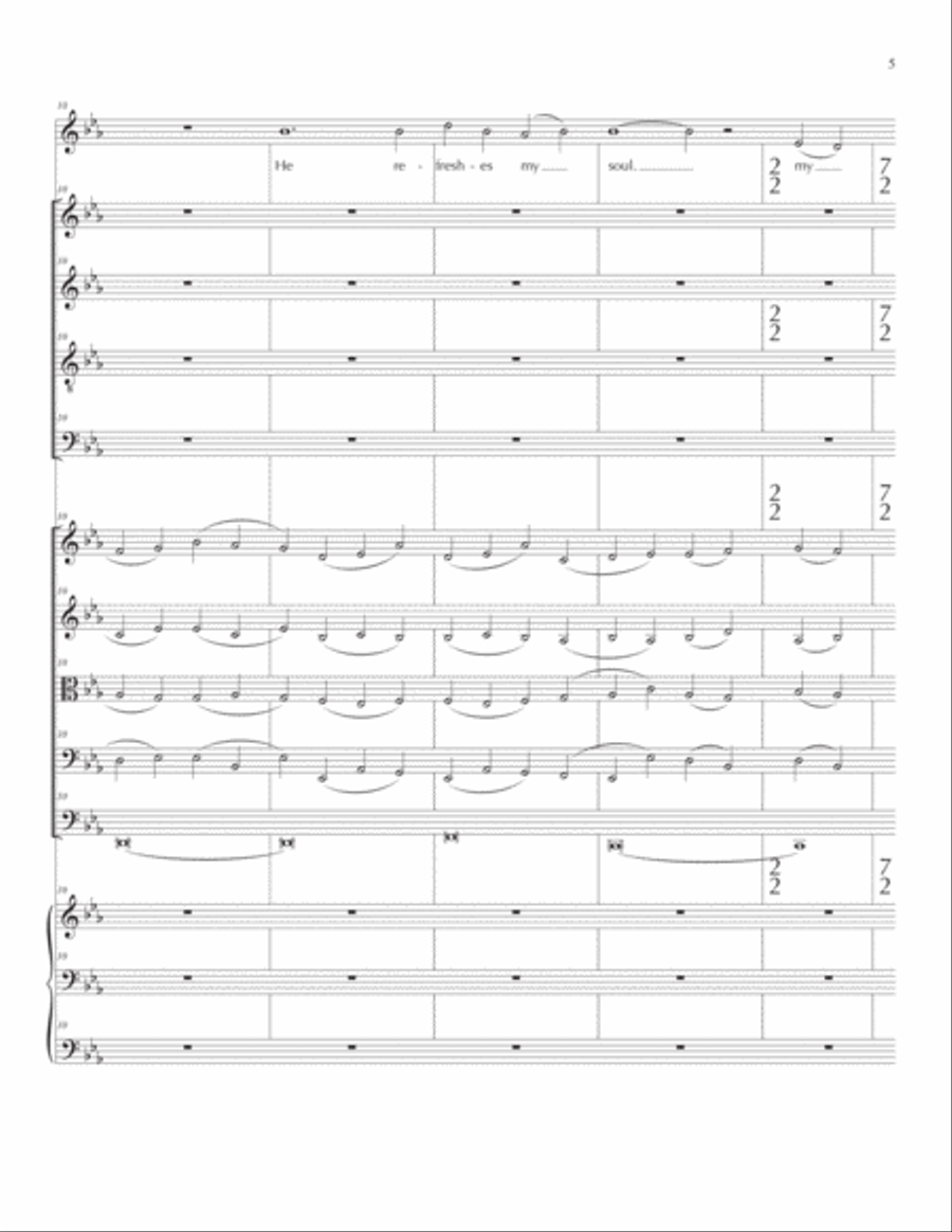 I Am The Good Shepherd (version for solo voice, SATB, strings, and organ) 4-Part scores gallery preview page 5