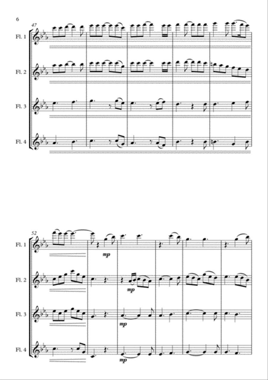 Hallelujah Hallelujah Flute Quartet scores gallery preview page 6