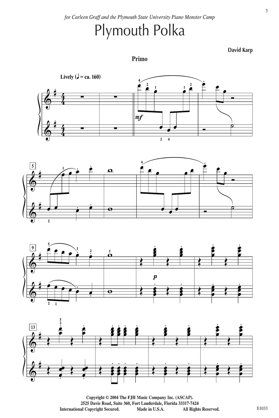 Plymouth Polka Plymouth Polka Piano Solo scores gallery preview page 3